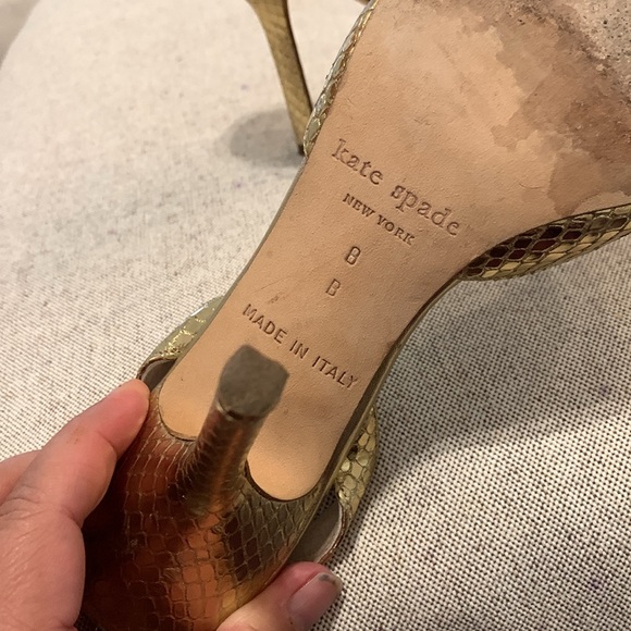 Kate Spade Gold Sling Back Heel - Picture 4 of 7